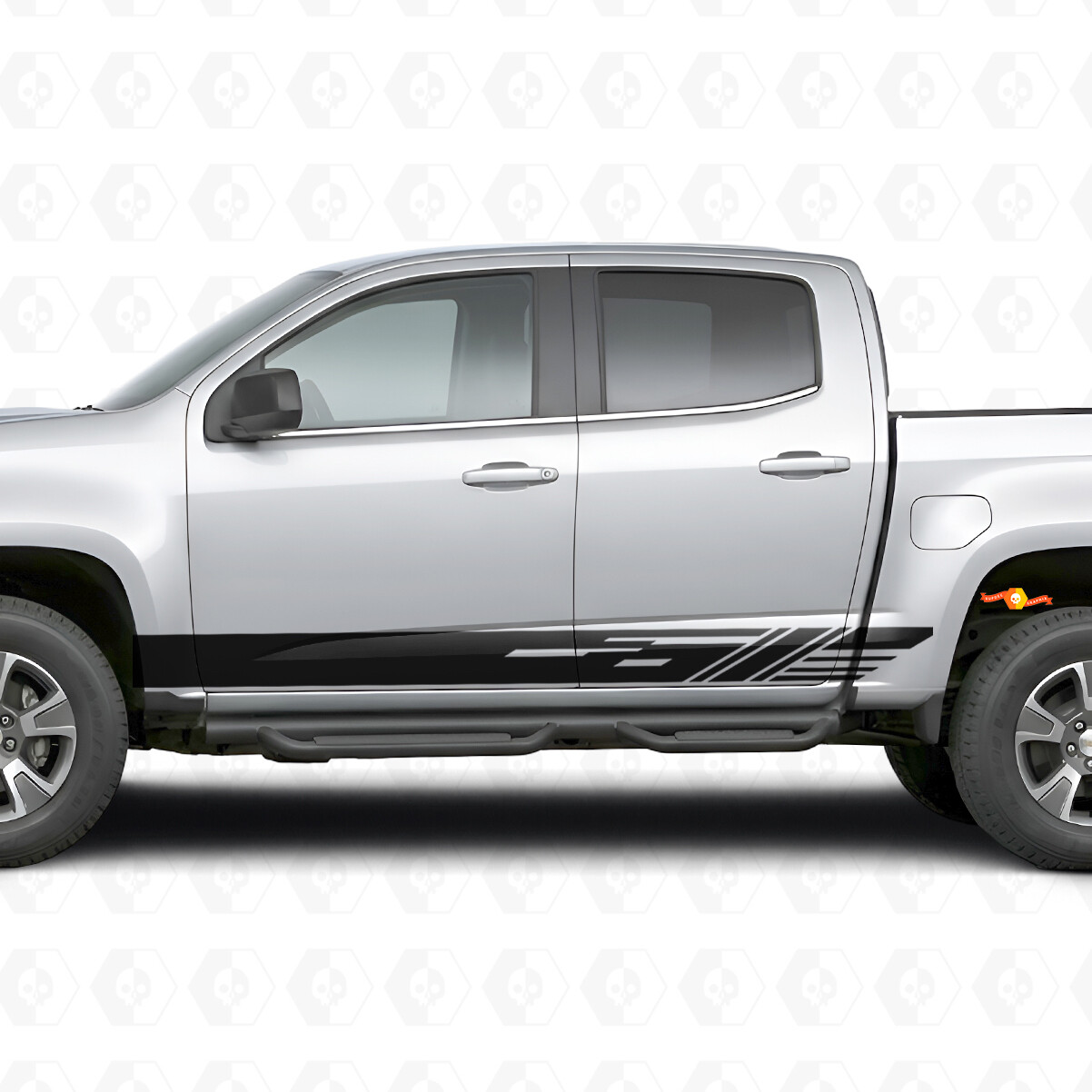Vinilos de franjas diagonales para puertas y paneles laterales para Chevrolet Colorado 2ª generación 2015-2022