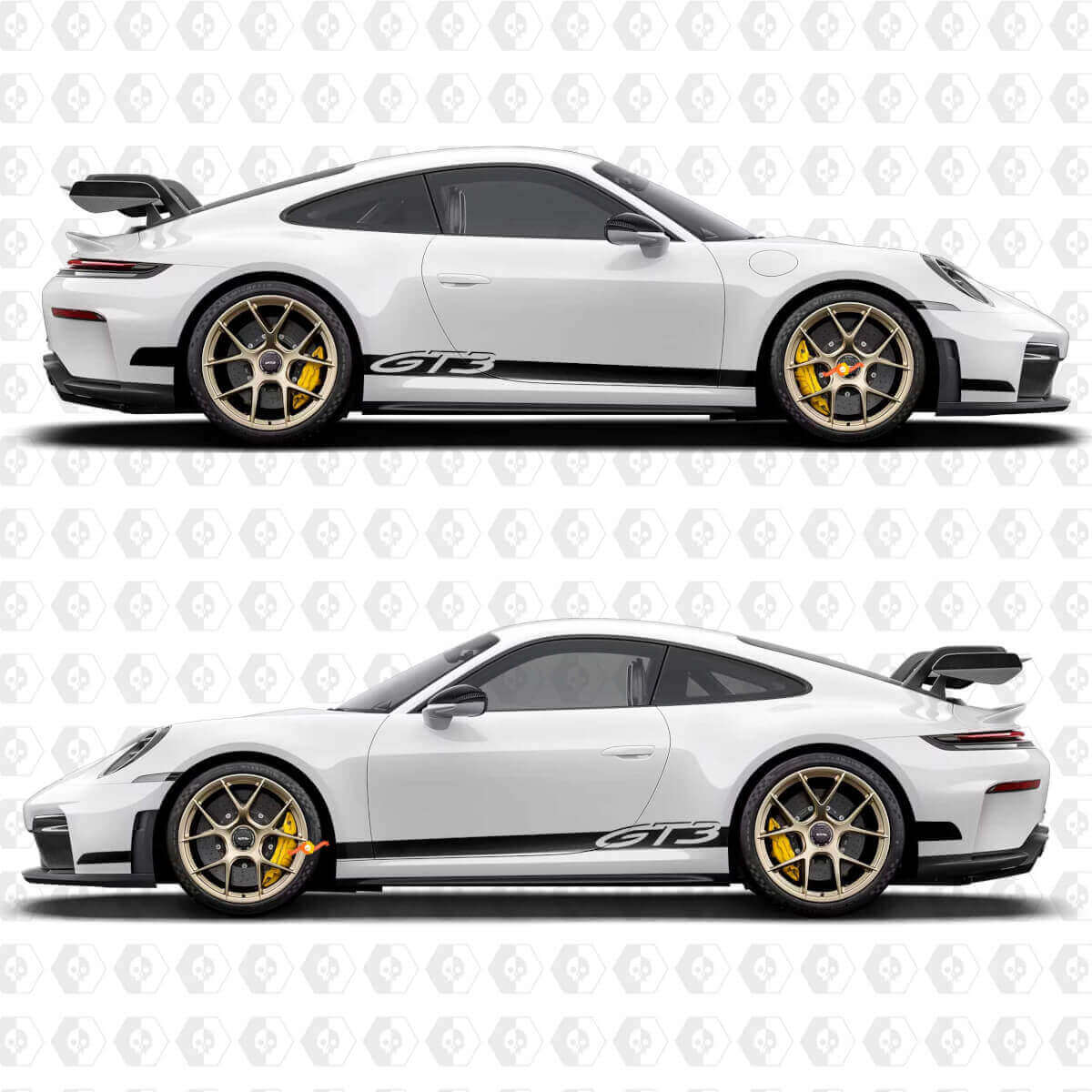 Kit de Calcomanías de Rayas GT3 para los Laterales del Porsche 991 gt3

