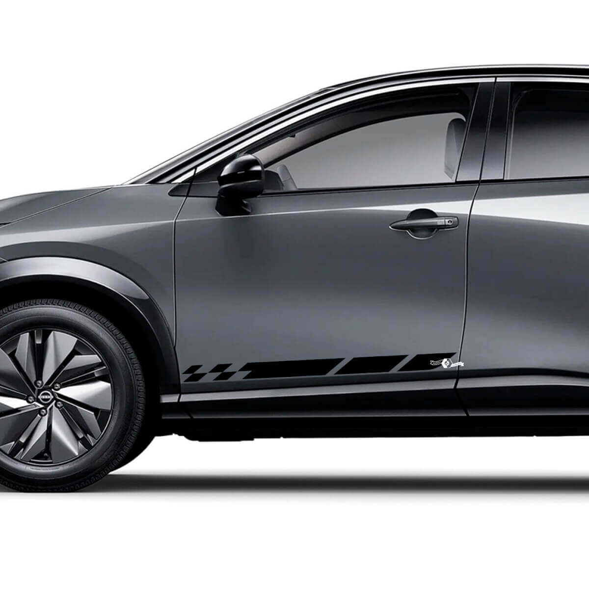 Kit de calcomanías gráficas de carreras a cuadros universales para los laterales de Nissan ARIYA
