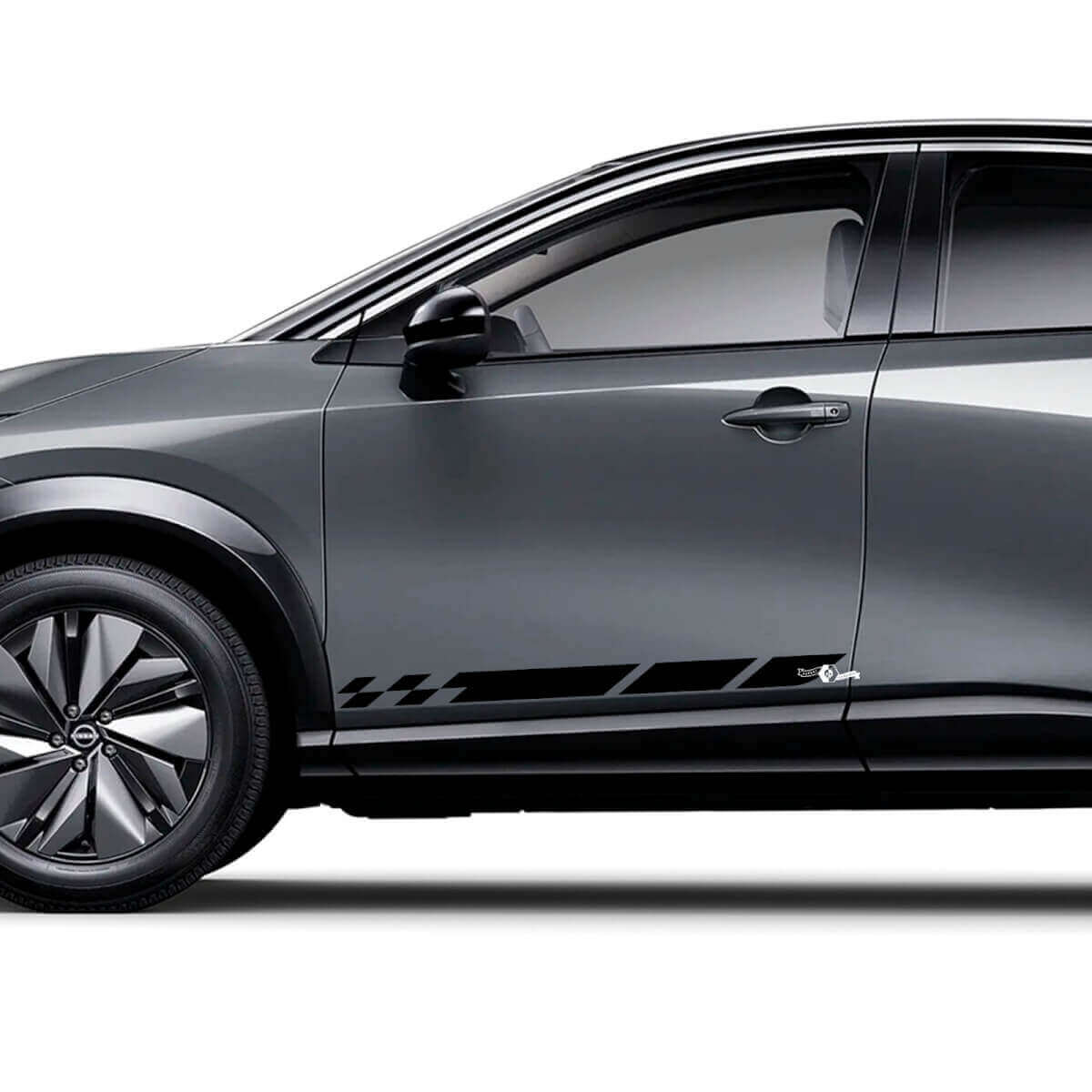 Kit de calcomanías gráficas de carreras a cuadros universales para los laterales de Nissan ARIYA
