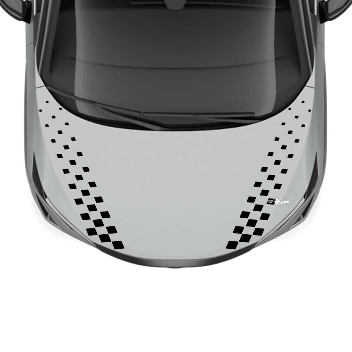 Calcomanía de gráficos de carreras de rayas a cuadros dobles para capó para Nissan ARIYA
