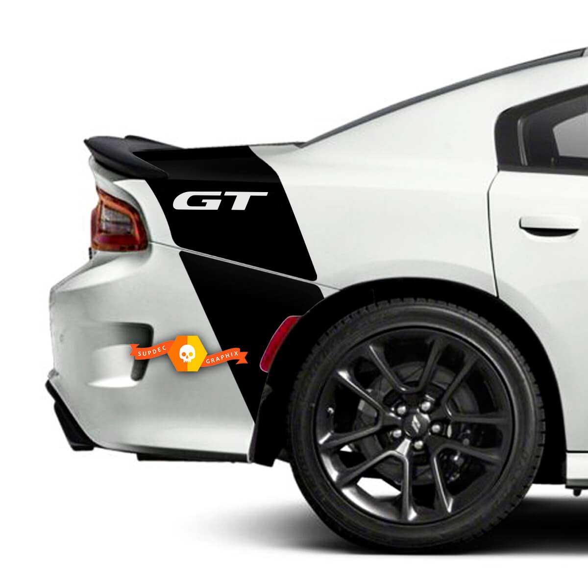 Bandas de cola estilo GT Rayas traseras Vinilo Calcomanías Gráficos para Dodge Charger

