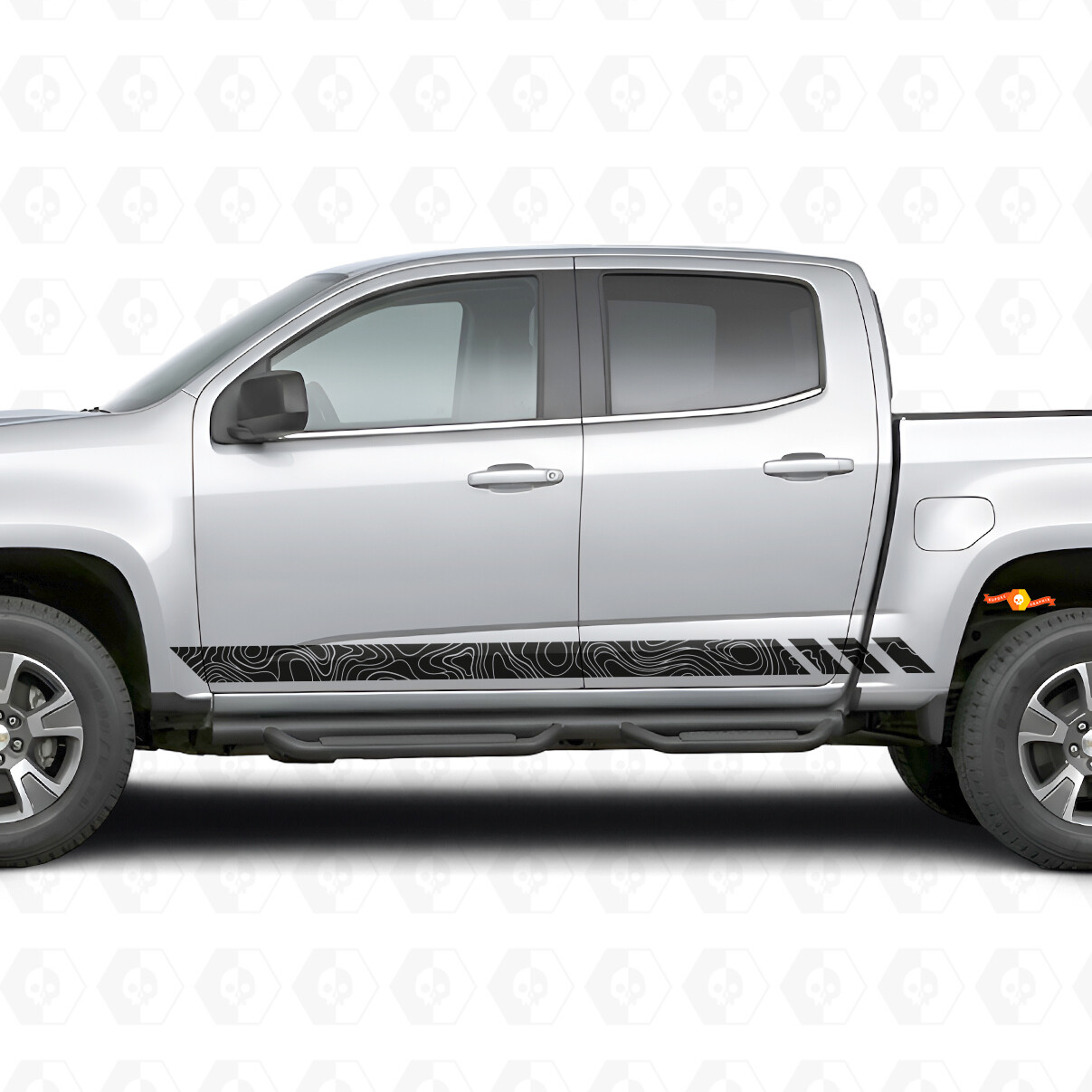 Tiras de Vinilo Topográficas para Puertas y Paneles Laterales para Chevrolet Colorado 2ª Gen 2015-2022