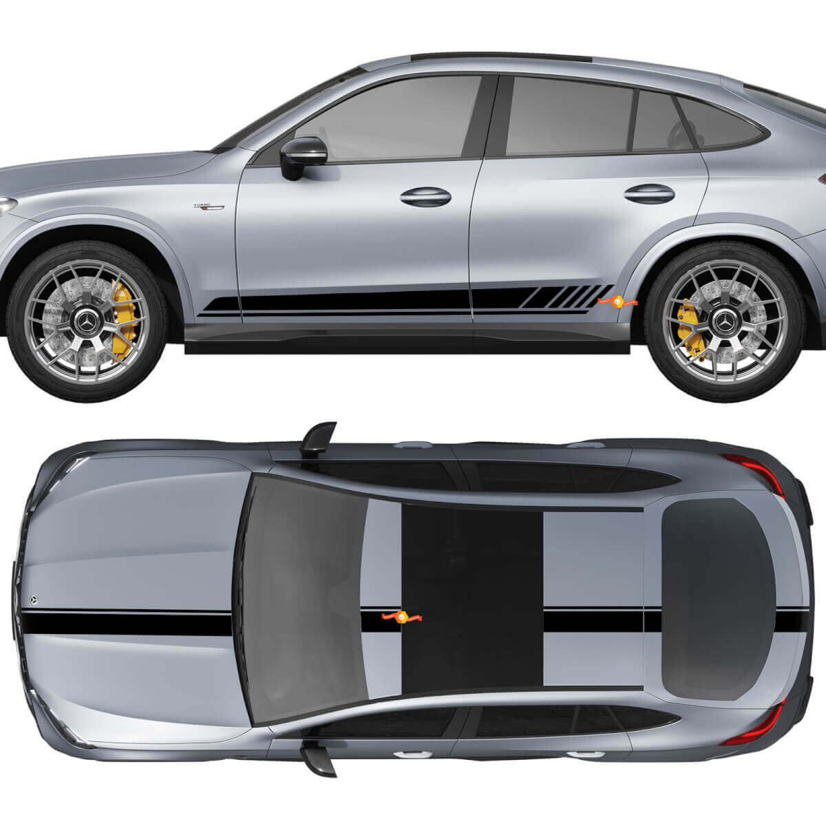Kit Completo de Vinilo con Rayas de Carreras para Mercedes-Benz GLC-Class 2018-2023