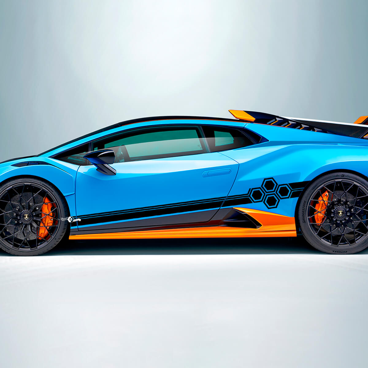 Calcomanía de vinilo con rayas hexagonales para el lateral para Lamborghini STO
