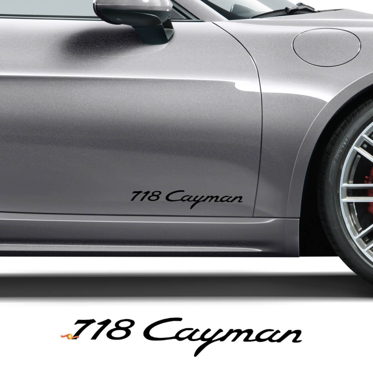 Juego de calcomanías de vinilo con logotipo para puertas laterales Porsche 718 Cayman