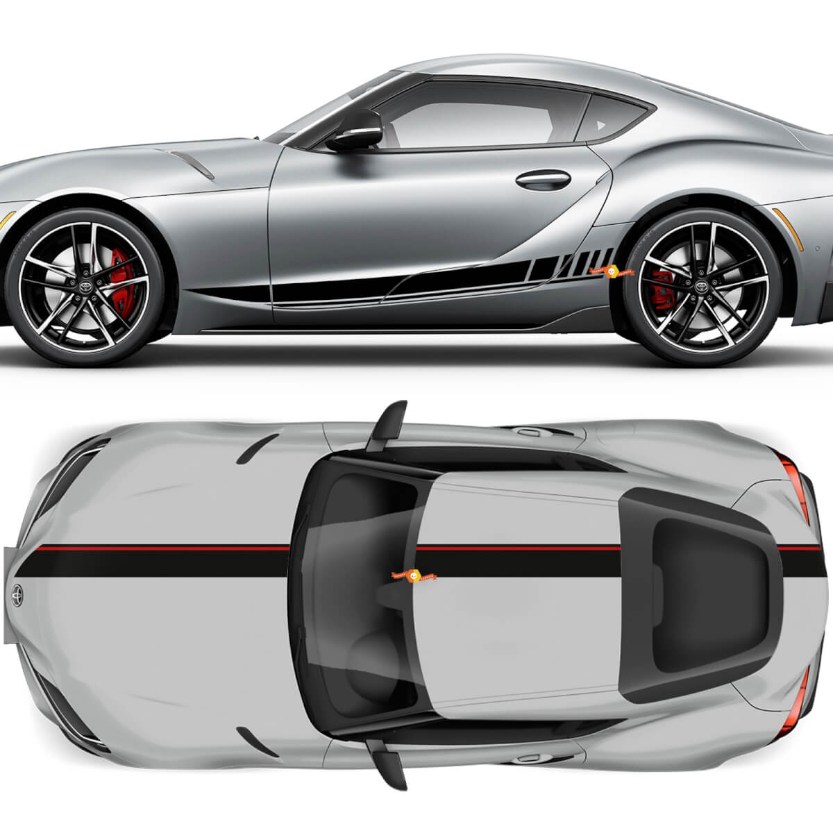 Capó Techo Maletero y Puertas Franjas Gráficos Calcomanías Pegatinas para Toyota Supra GR MKV A90 A91
