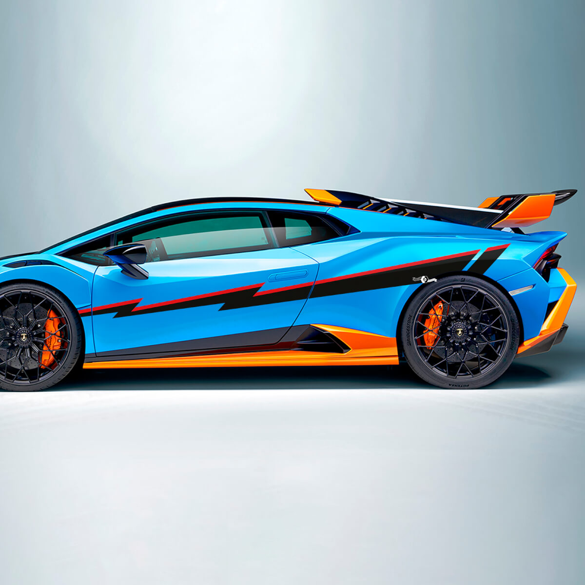 Calcomanía de vinilo con rayas laterales STO para Lamborghini STO
