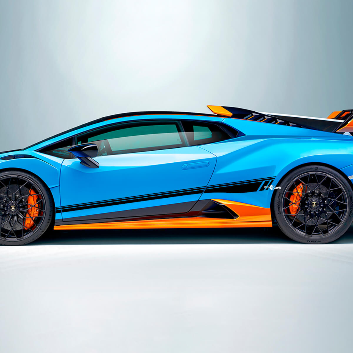 Calcomanía de vinilo con rayas de carreras para el costado para Lamborghini STO
