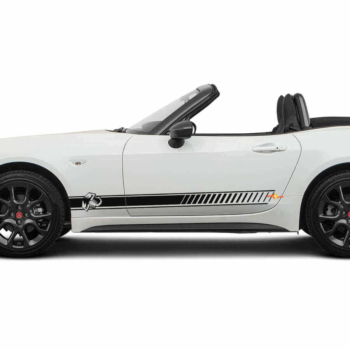 Kit de calcomanías de vinilo con franjas laterales de carreras para Fiat 124 Spider Abarth