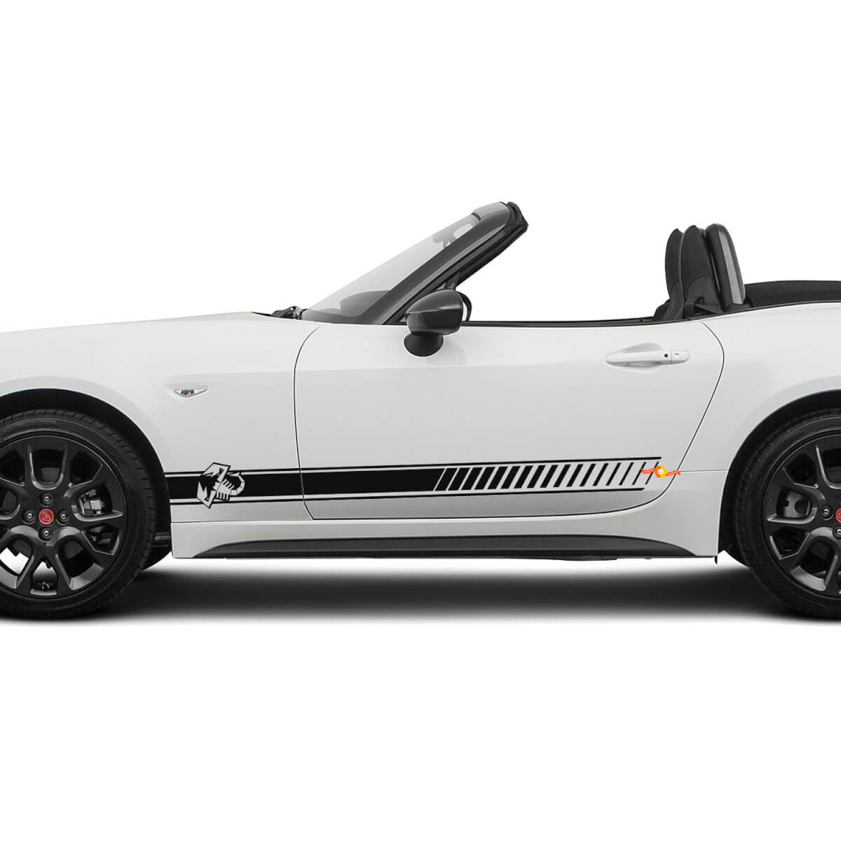Calcomanía de rayas de carreras laterales Abarth para Fiat 124 Spider Abarth
