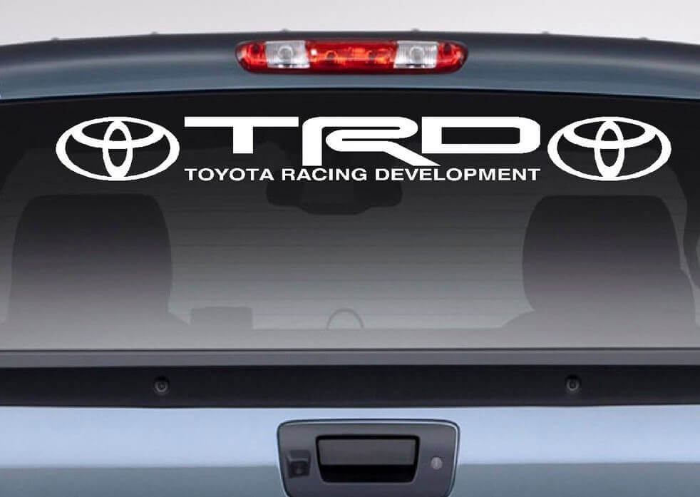 Calcomanía de vinilo para ventana trasera TRD Racing Development para coches Toyota