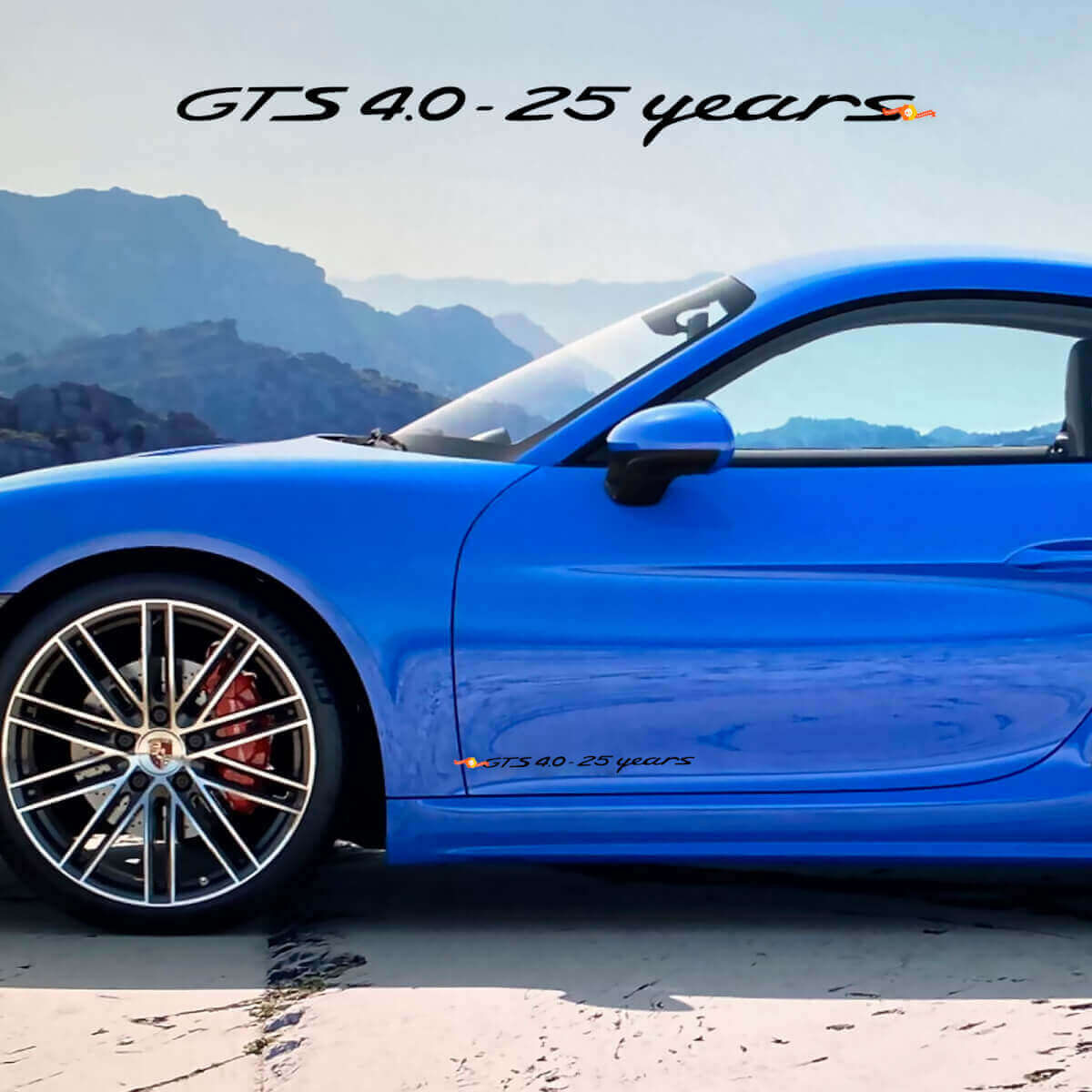 Juego de pegatinas de vinilo para puerta lateral GTS 4.0 25 Años para Porsche 718 Cayman