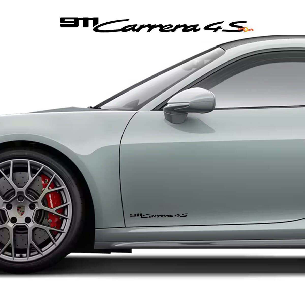 2x Calcomanías de puertas laterales con firma Porsche 911 Carrera 4G
