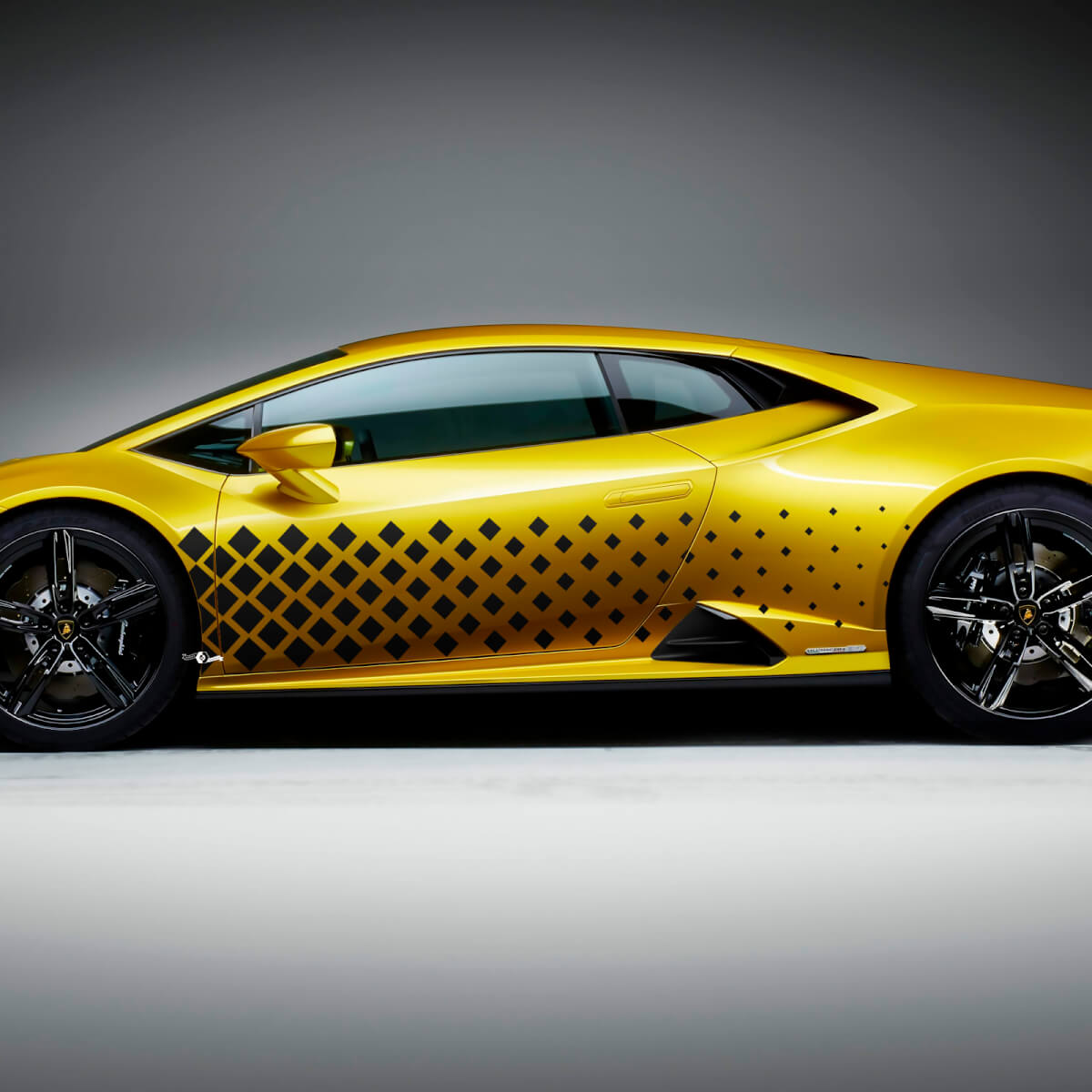 Calcomanía de vinilo de carreras en forma de diamante lateral para Lamborghini Huracan Evo
