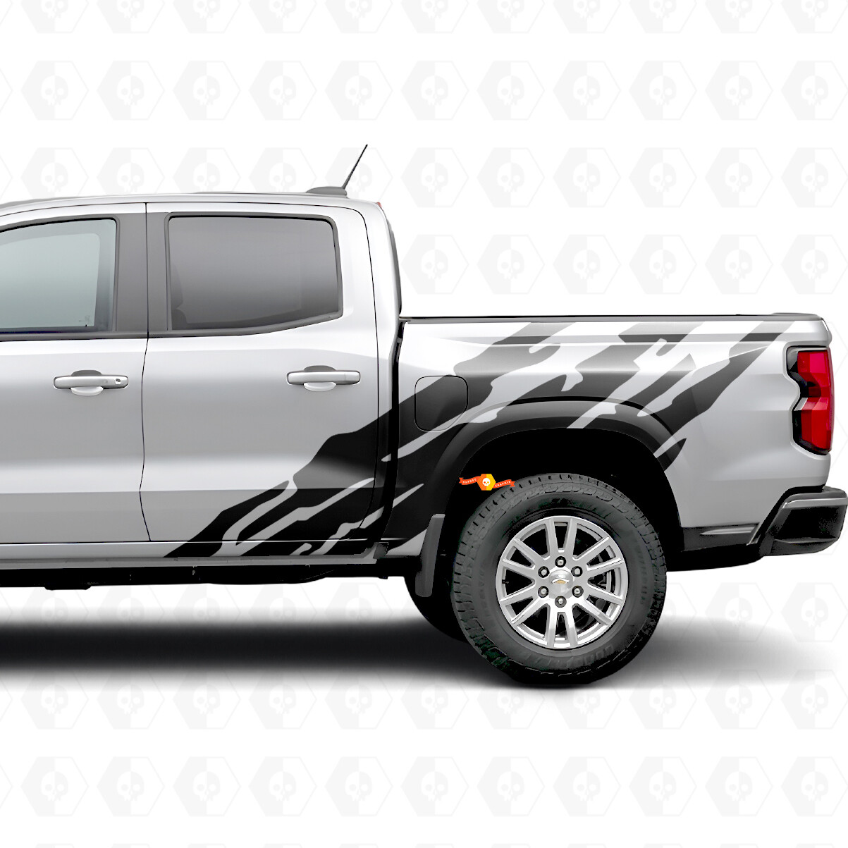 Tiras de vinilo dentadas para puertas y laterales de la caja para Chevrolet Colorado 3.ª generación 2023-2026