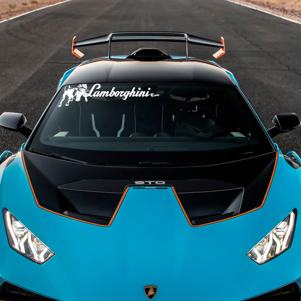 Franja central del capó Logotipo STO Calcomanía de vinilo Racing Pegatina Gráfica para Lamborghini STO
