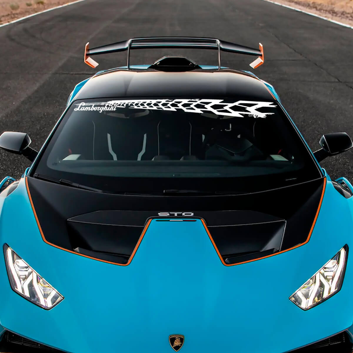 Calcomanía de vinilo con el logotipo STO para parabrisas de Lamborghini STO 2
