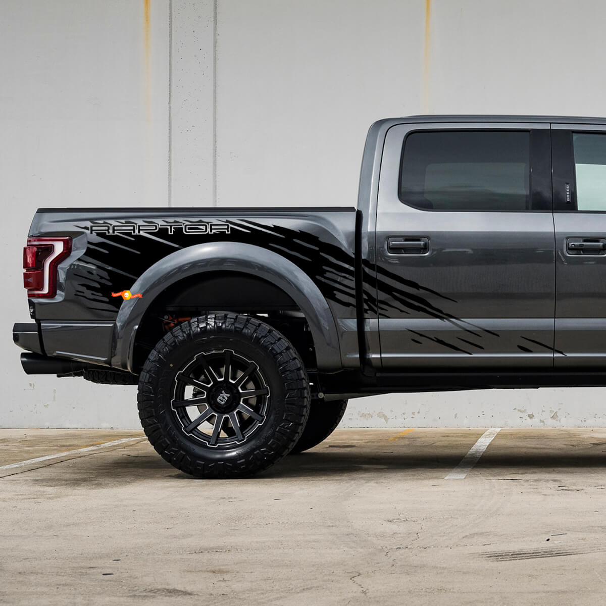 Gráfico de calcomanía de salpicadura lateral de la cama para Ford F150 Raptor Package

