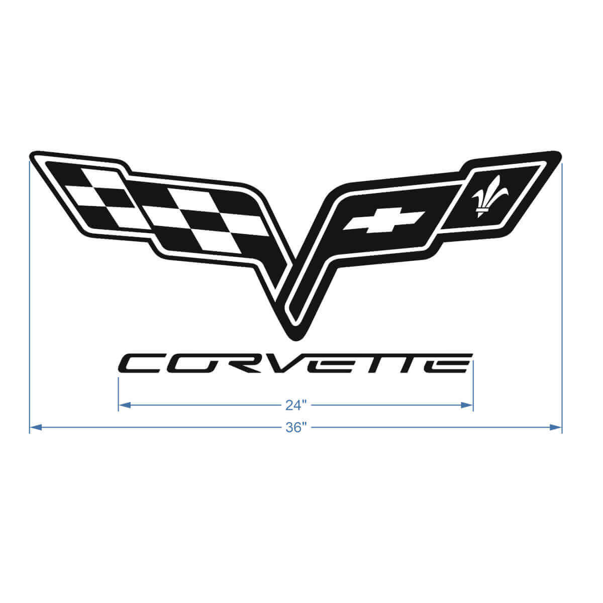 Calcomanía de vinilo con logotipo de capó para Corvette C6
