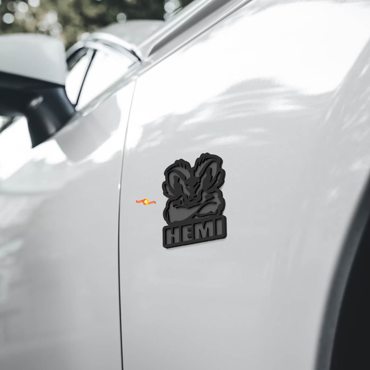 Emblema de guardabarros muscular Hemi Ram 3D