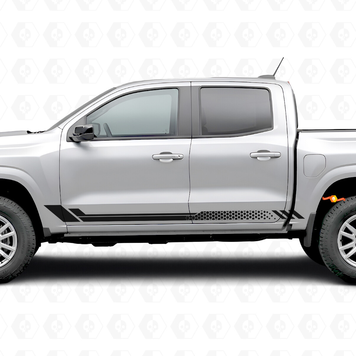 Tiras de Vinilo con Diseño de Panal para Puertas y Paneles Laterales para Chevrolet Colorado 3ª Generación 2023-2026