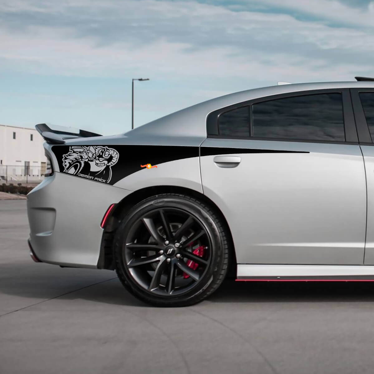 Calcomanía de vinilo de franja lateral trasera Demon Scat Pack para Dodge Charger
