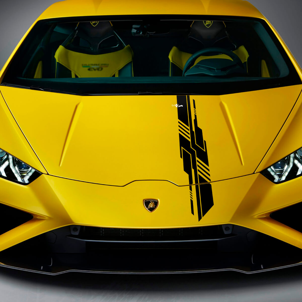 Diseño de franja de capó Calcomanía de vinilo de carreras para Lamborghini Huracan Evo 2