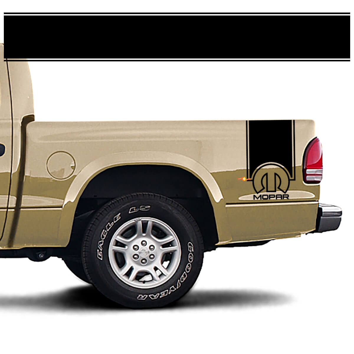 Kit de pegatinas de vinilo para franjas laterales traseras estilo Mopar para Dodge Dakota
