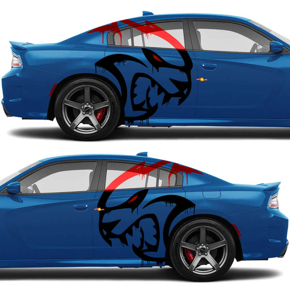 Kit de calcomanías laterales Blood Hellcat para Dodge Challenger o Charger