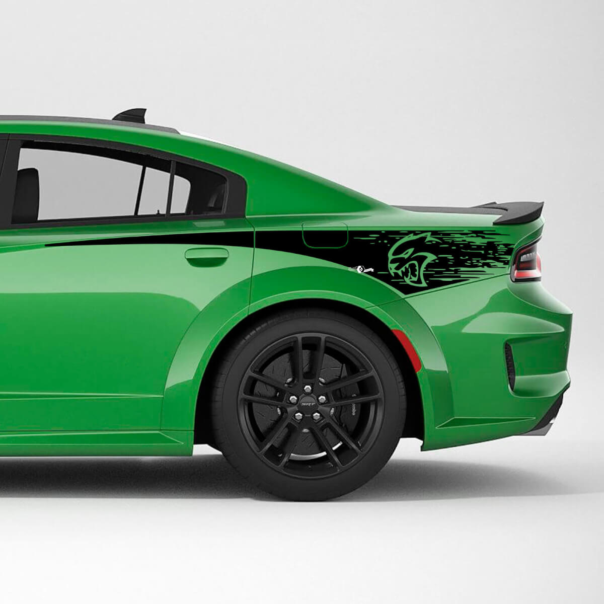Rayas laterales del cuarto trasero desgastadas de Hellcat Vinilo Calcomanía Pegatina para Dodge Charger

