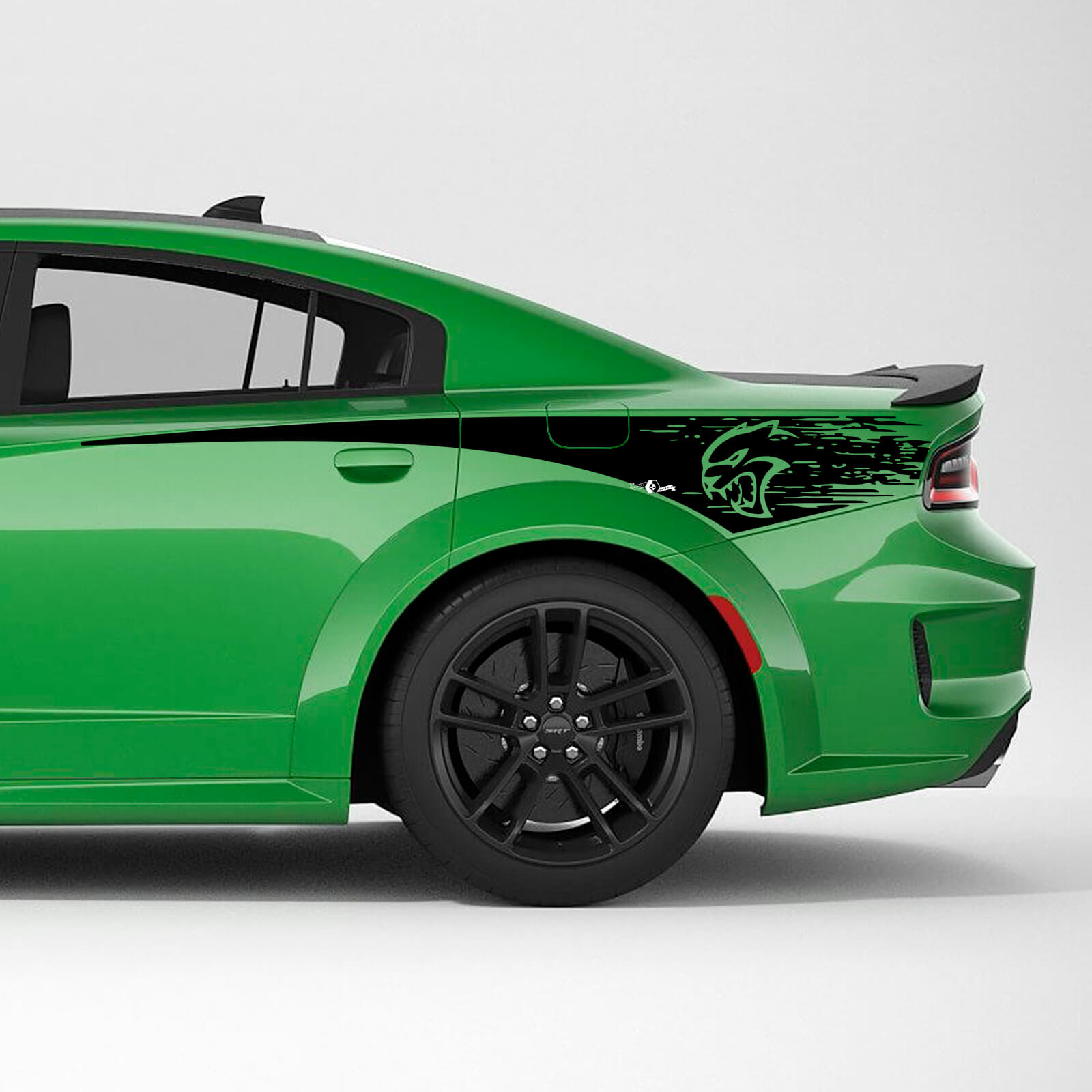 Rayas laterales del cuarto trasero desgastadas de Hellcat Vinilo Calcomanía Pegatina para Dodge Charger
