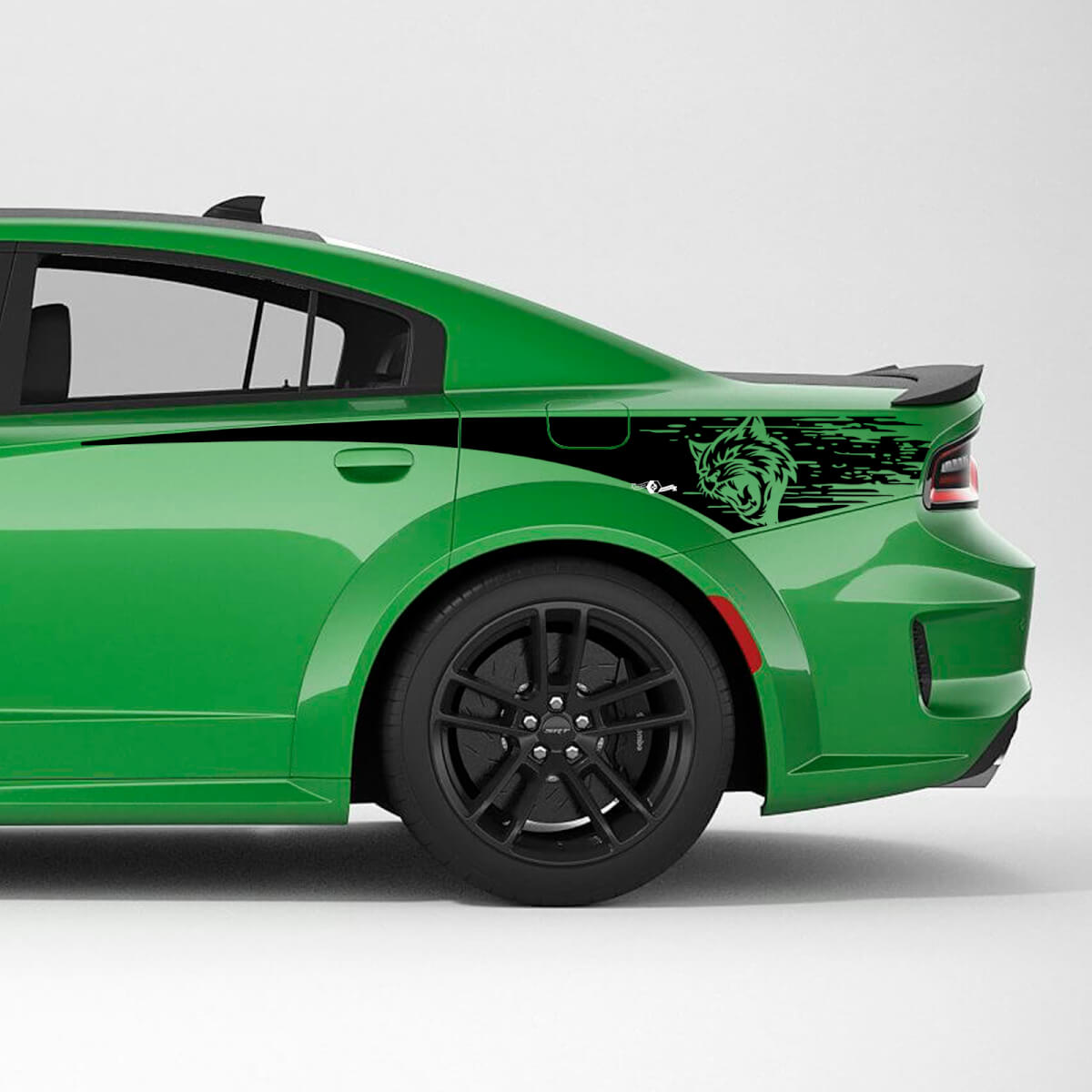 Kit de adhesivos de vinilo con franjas laterales desgastadas para el cuarto trasero Hellcat para Dodge Charger