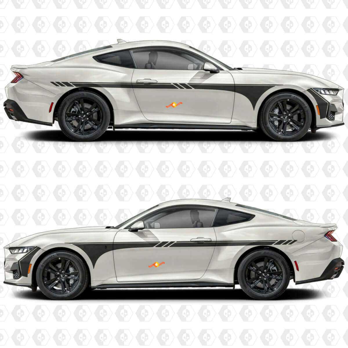 Kit de Calcomanías Vinilo de Franjas Laterales para Musclecar Mustang GT
