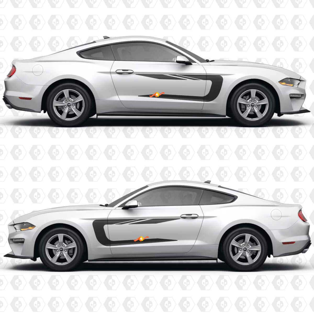 Calcomanías de vinilo estilo carreras para las puertas de Musclecar Mustang