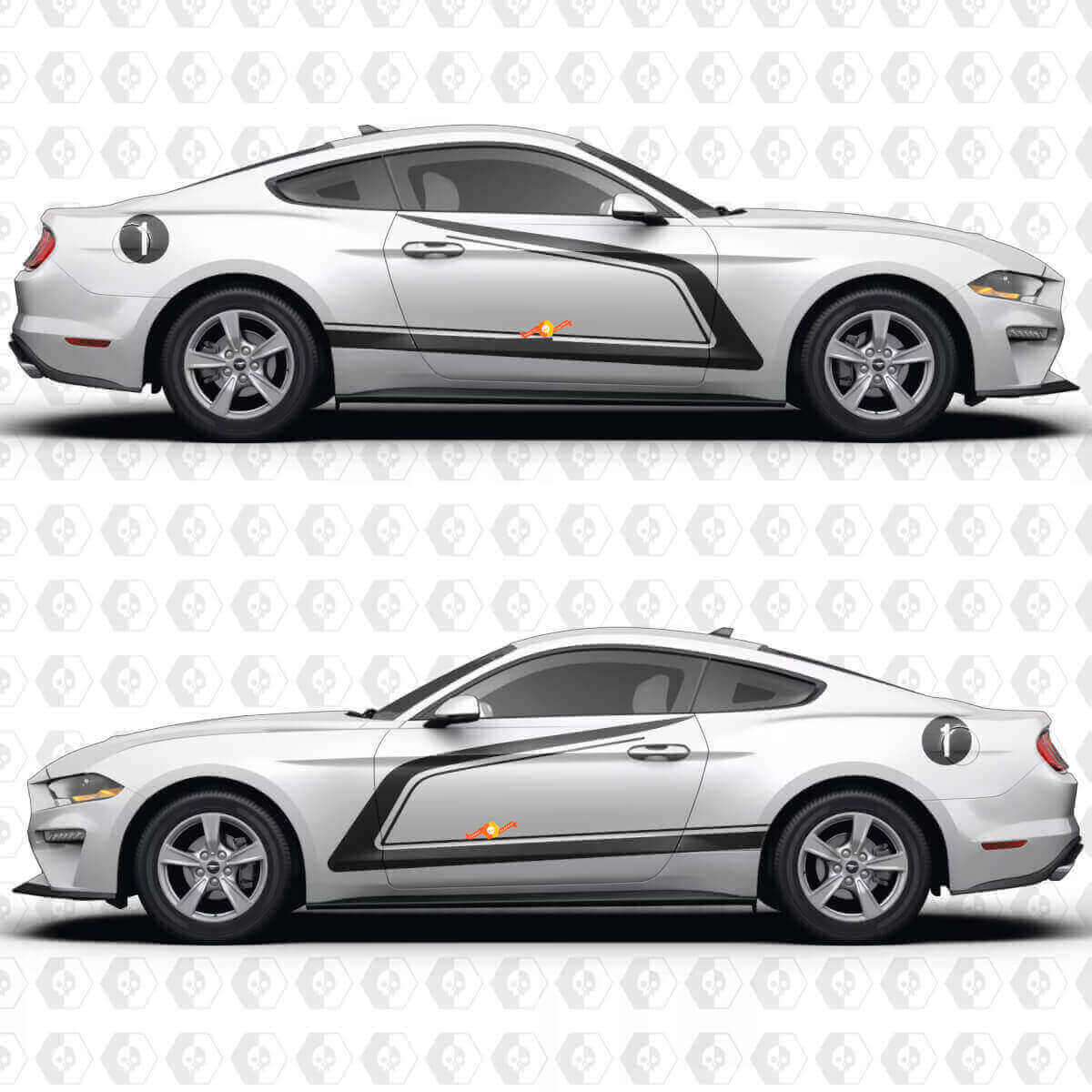 Kit de pegatinas de vinilo con números y franjas laterales para musclecar Musclecarmodel