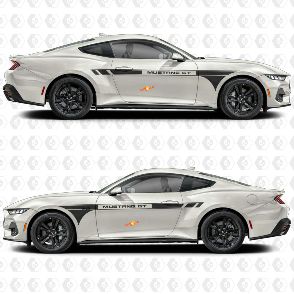 Kit de Vinilos de Rayas de Carreras GT para Puertas Laterales para Musclecar Musclecarmodel GT