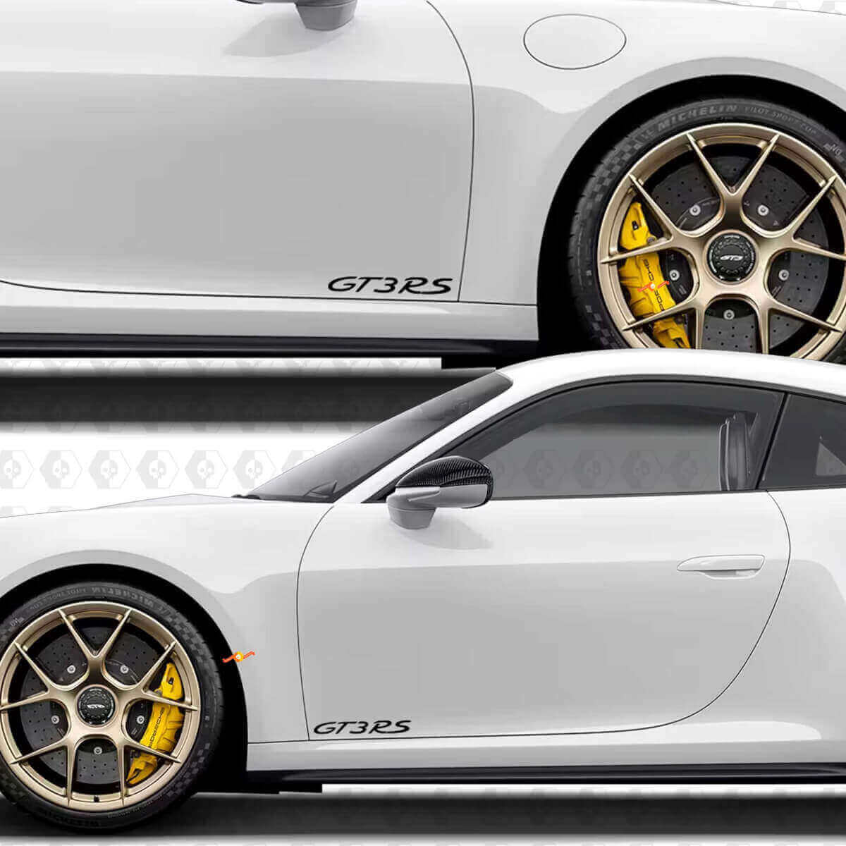 Juego de vinilos laterales y traseros GT3 RS para Porsche 911 GT3 RS