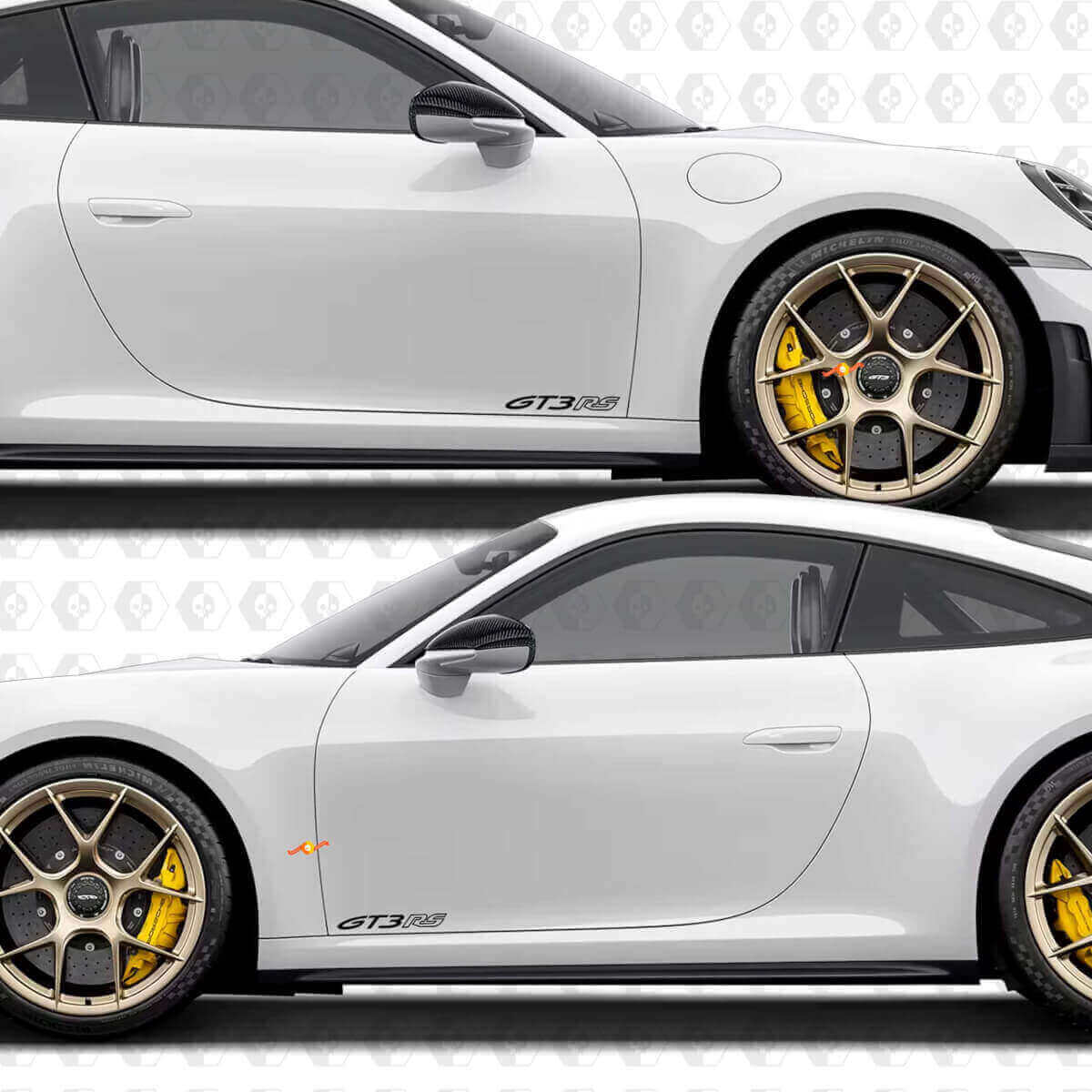 Kit de vinilos laterales y traseros GT3 RS para Porsche 911 GT3 RS