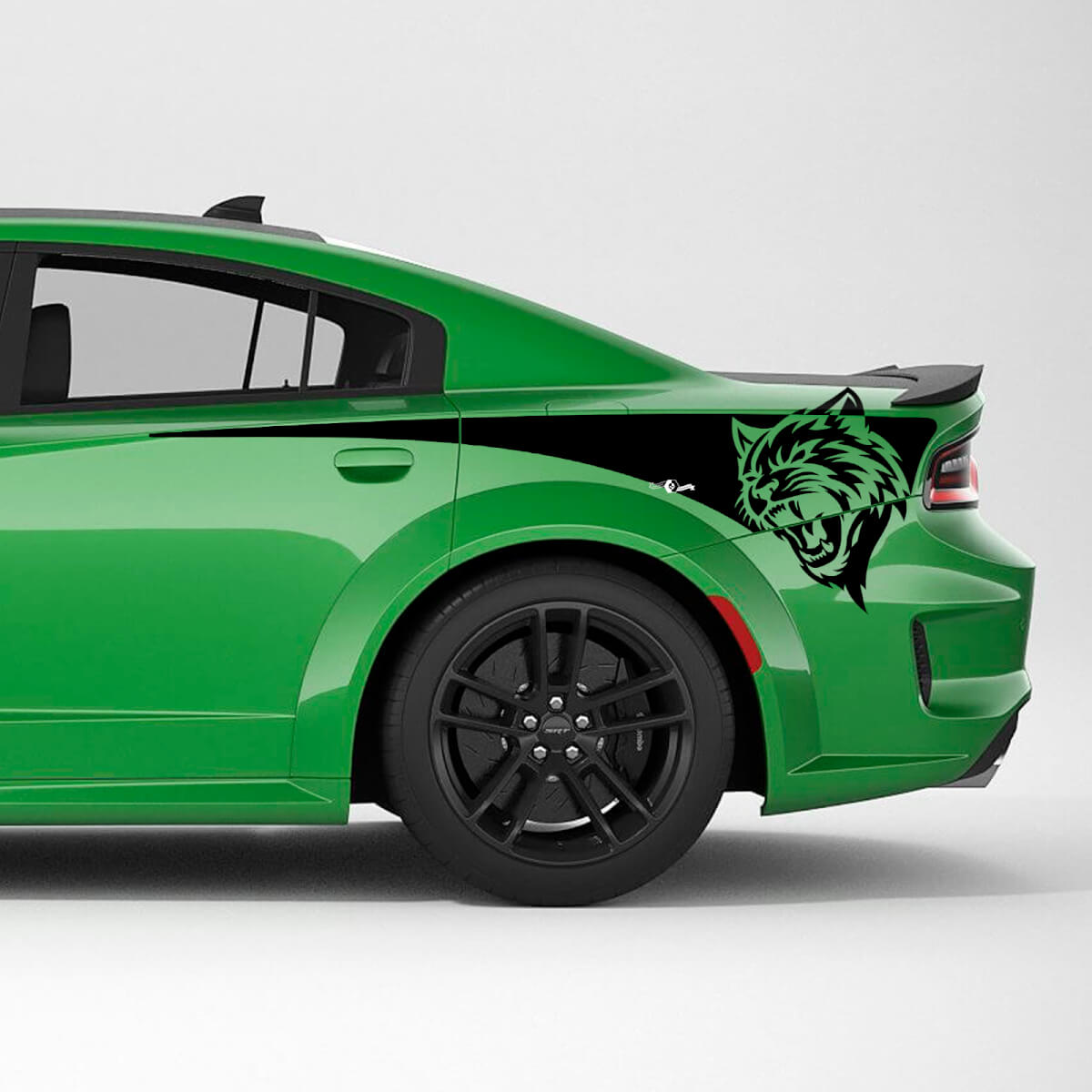 Kit de adhesivos vinilo con franjas laterales traseras Hellcat para Dodge Charger