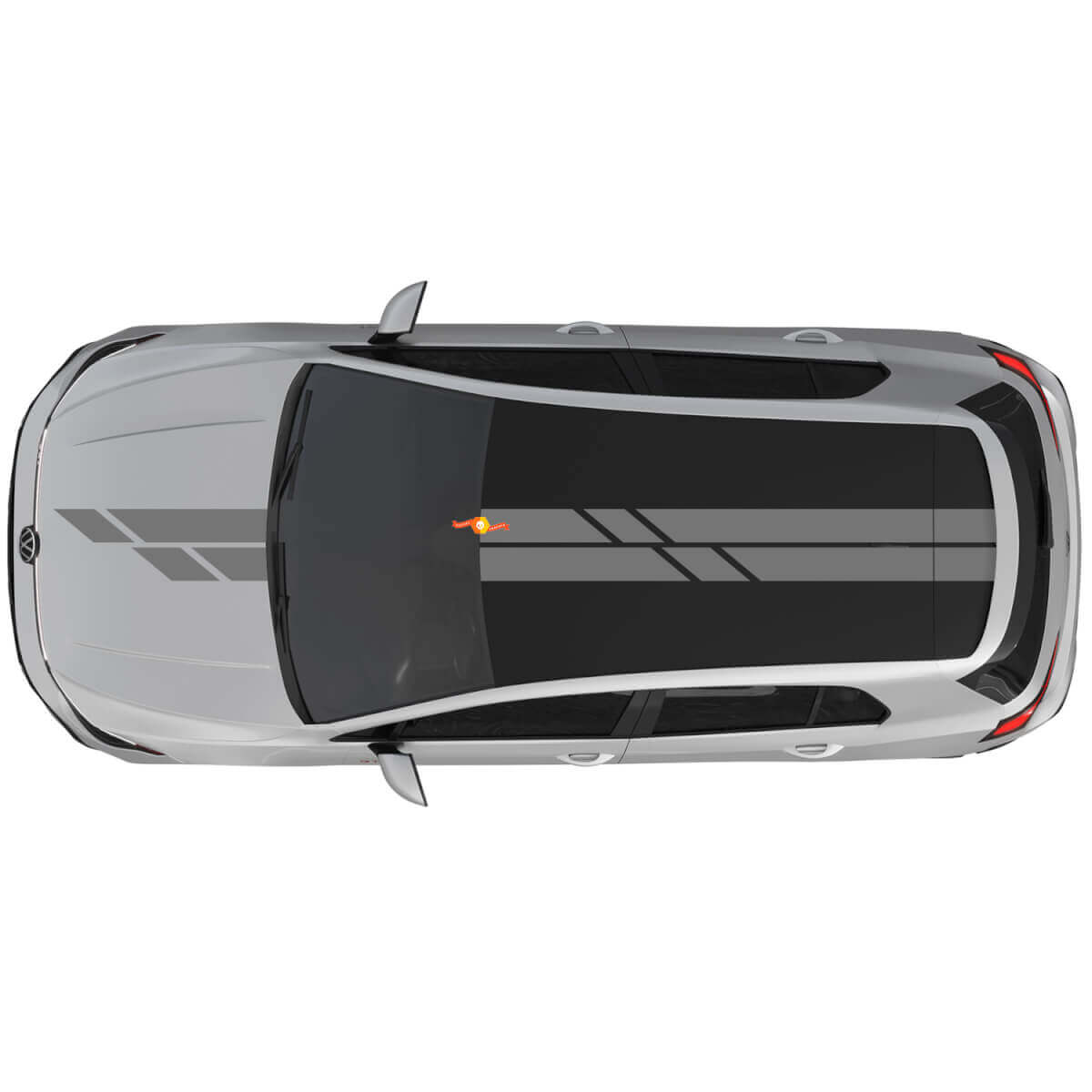 Pegatina de Vinilo con Doble Raya para Capó y Techo para Volkswagen Golf GTI