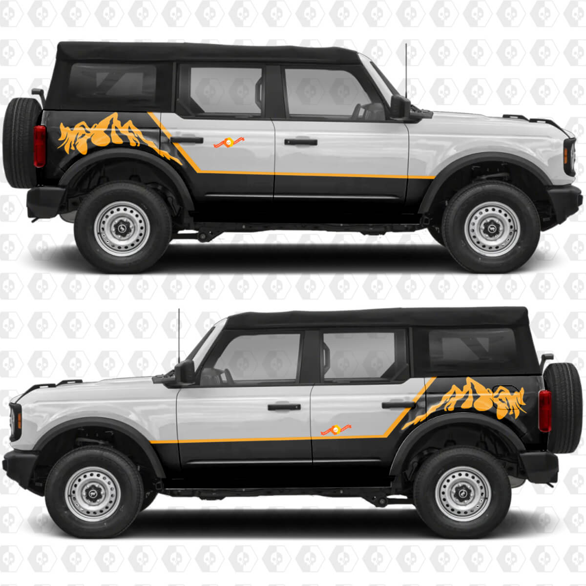 Side Mountains Doors Stripes Decals for Ford Bronco