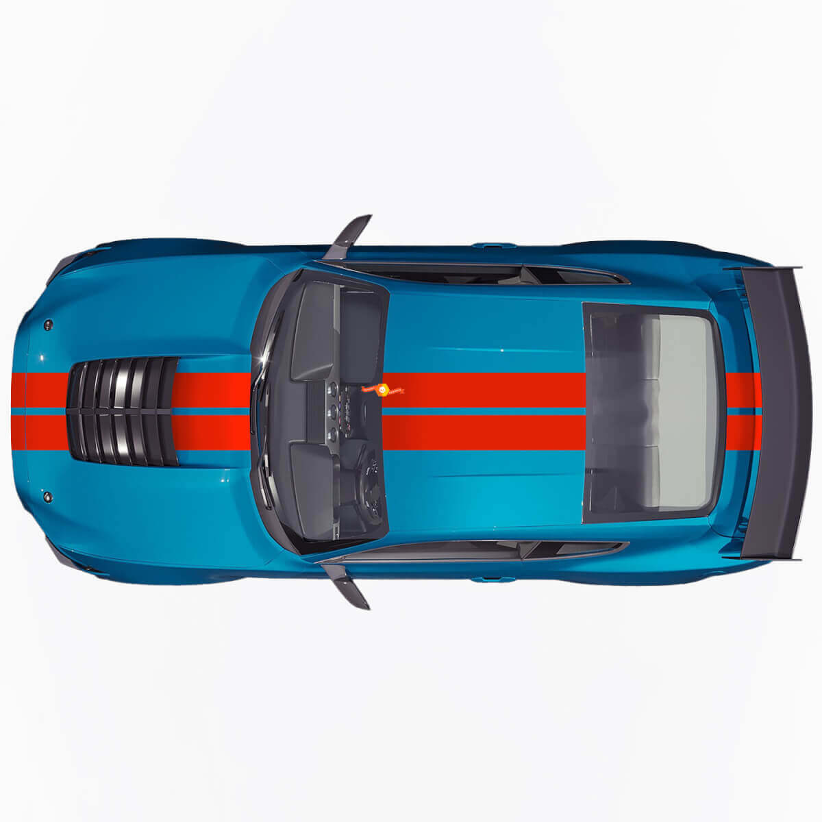 Kit de Vinilo con Doble Raya Frontal Superior y Trasera para Musclecar Musclecarmodel