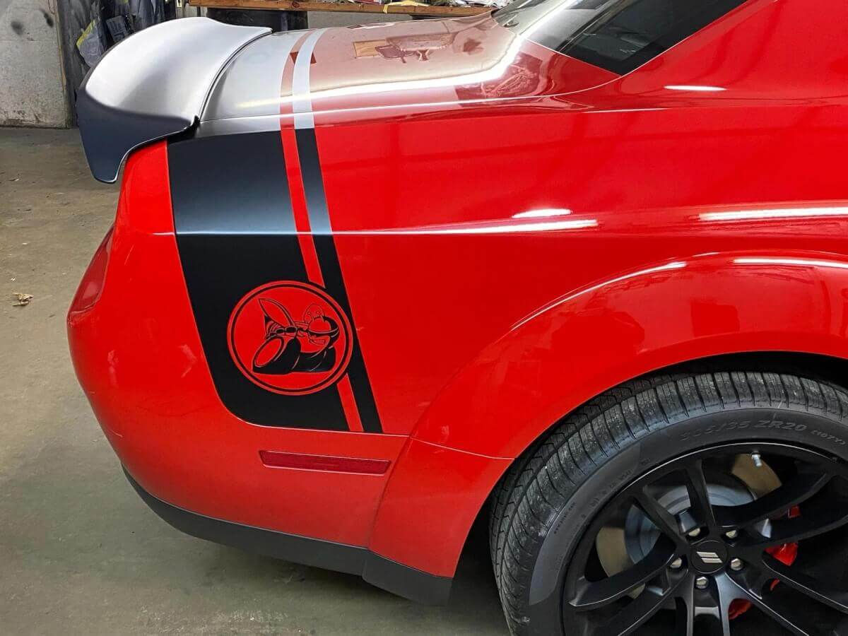 Kit de vinilo adhesivo de rayas estilo Scat Pack para el portón trasero del maletero del Dodge Challenger