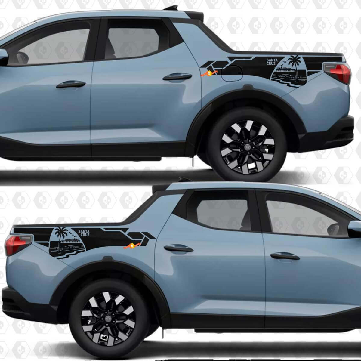 Juego de pegatinas de vinilo para el cabecero de la cama Beach Palm para Hyundai Santa Cruz