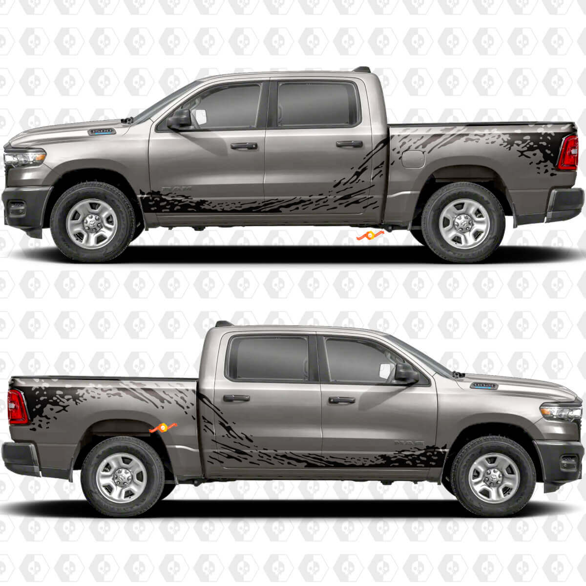 Kit de pegatinas vinilo gráficas salpicaduras de barro para el lateral de la caja para Dodge RAM 1500