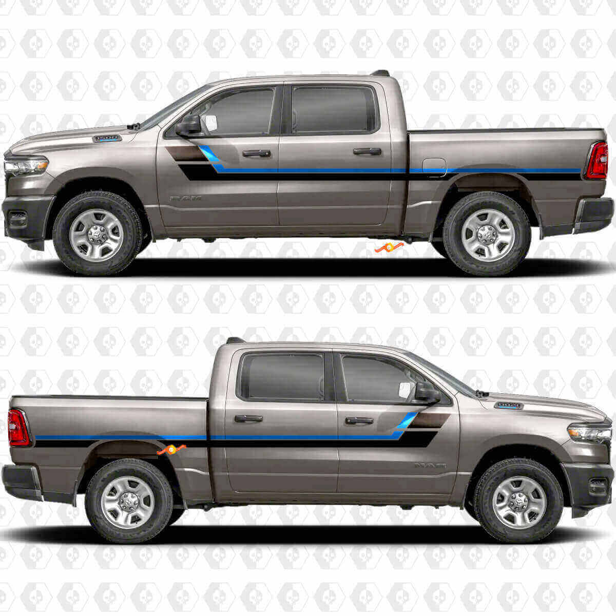 Kit de Vinilos con Rayas Laterales de Estilo Retro para Dodge Ram 1500