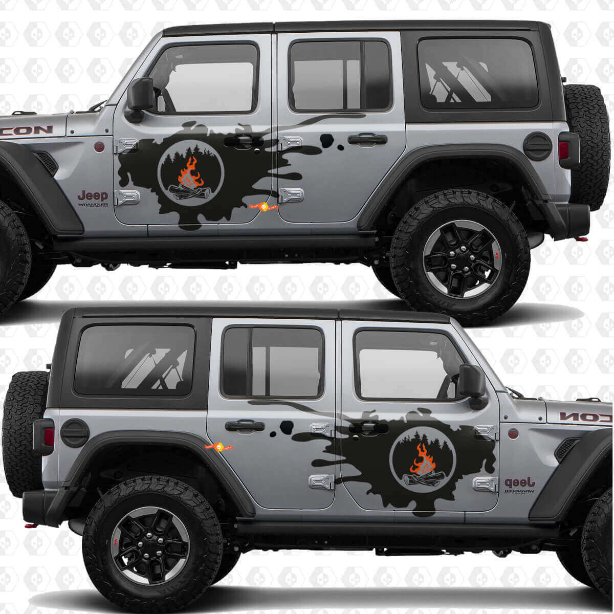 Kit de vinilos para puerta lateral Campfire para Jeep Wrangler