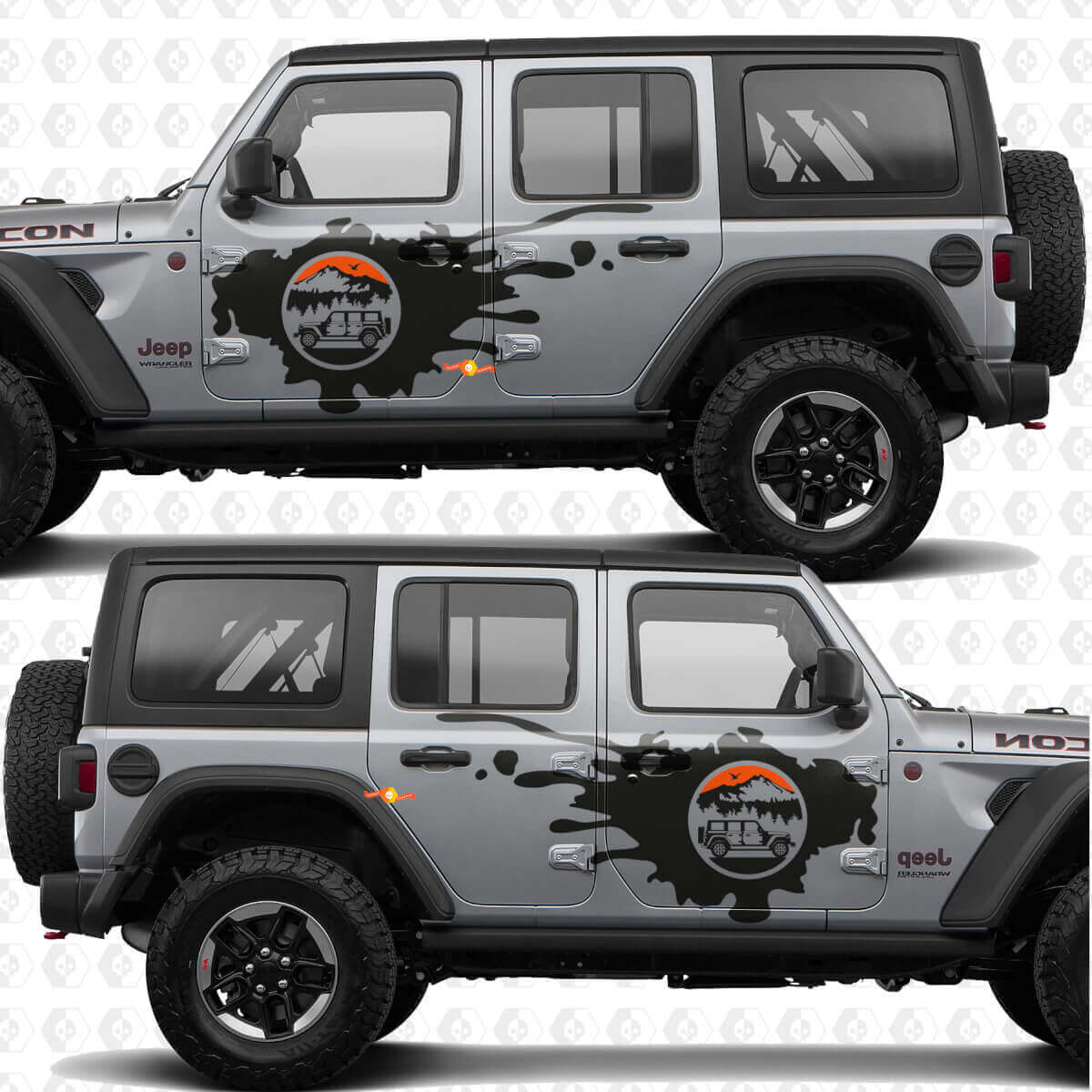 Calcomanía lateral de vinilo Mountains Nature Overland para Jeep Wrangler
