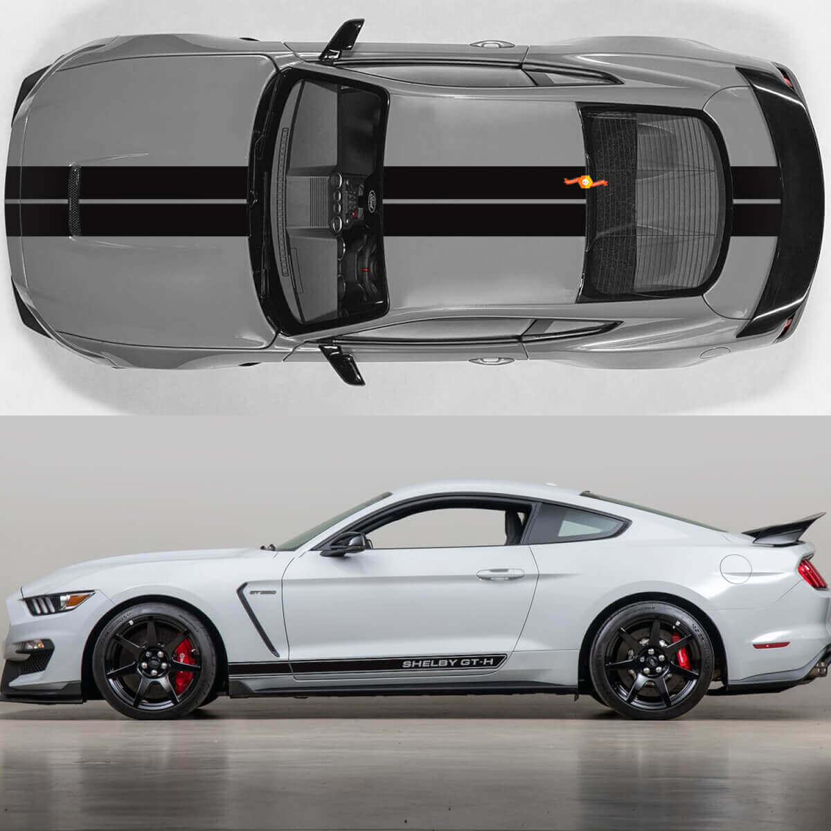 Kit de calcomanías de vinilo con franjas para capó y laterales para musclecar Musclecarmodel GT-H